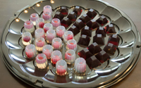 Raspberry Platter Jelly Shot Pictured